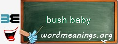 WordMeaning blackboard for bush baby